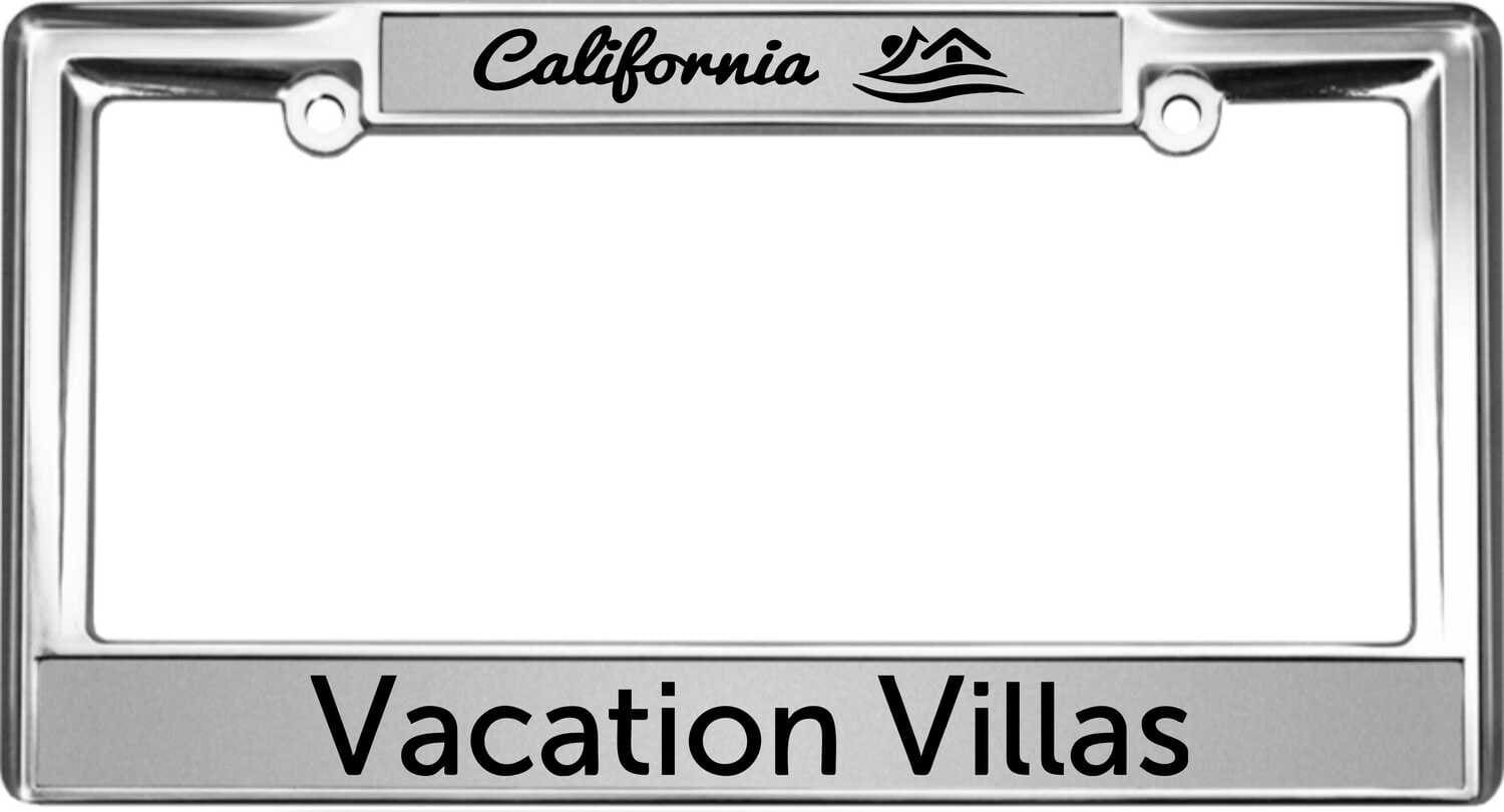 Vacation VIllas   - Custom Heavy Duty Car License Plate Frame